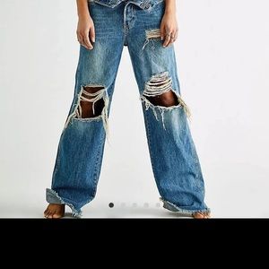 We the Free by Free People extreme wide leg jeans blue/blue